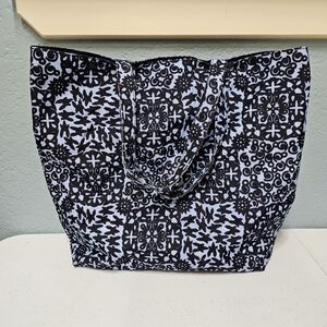 Estee Lauder navy blue & light blue patterned Lined tote Bag 🌺